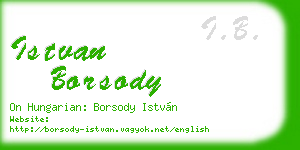 istvan borsody business card