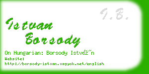 istvan borsody business card